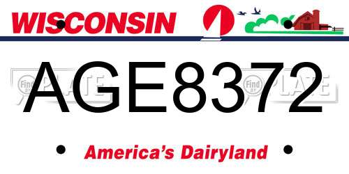 AGE8372 Wisconsin License Plate