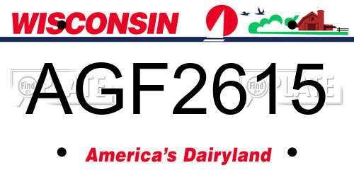AGF2615 Wisconsin License Plate