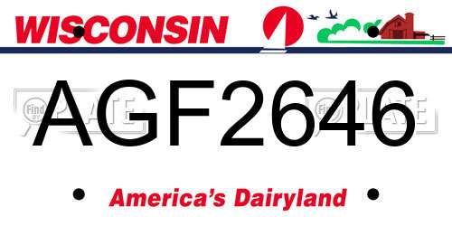 AGF2646 Wisconsin License Plate