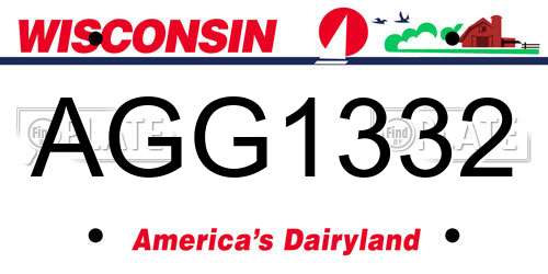 AGG1332 Wisconsin License Plate