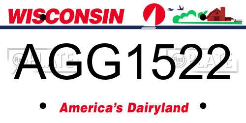 AGG1522 Wisconsin License Plate