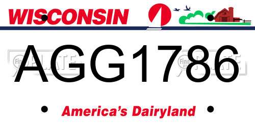 AGG1786 Wisconsin License Plate