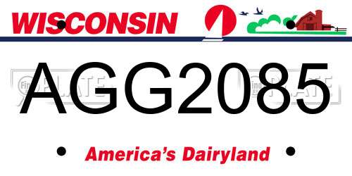 AGG2085 Wisconsin License Plate