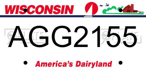 AGG2155 Wisconsin License Plate