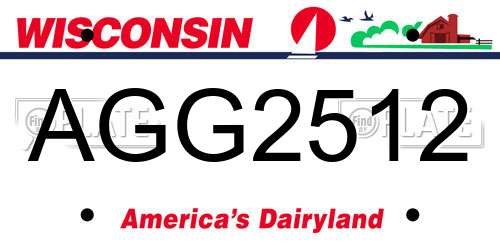 AGG2512 Wisconsin License Plate