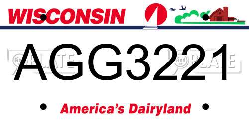 AGG3221 Wisconsin License Plate