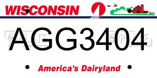 AGG3404 Wisconsin License Plate