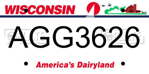 AGG3626 Wisconsin License Plate