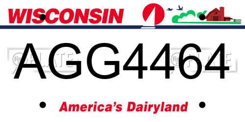 AGG4464 Wisconsin License Plate