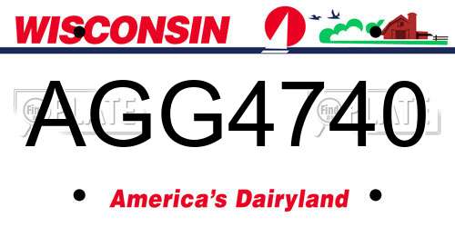 AGG4740 Wisconsin License Plate