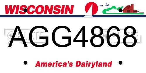 AGG4868 Wisconsin License Plate