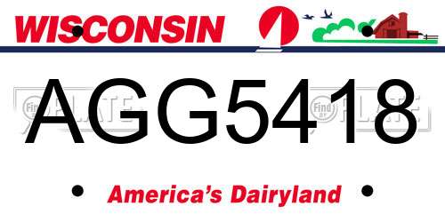AGG5418 Wisconsin License Plate