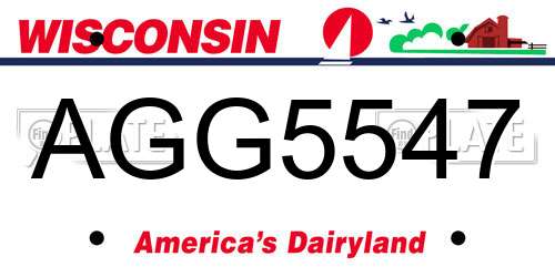 AGG5547 Wisconsin License Plate