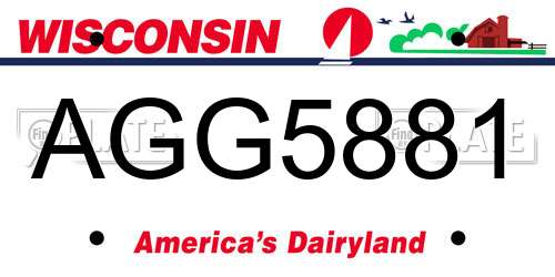 AGG5881 Wisconsin License Plate