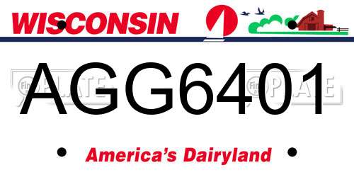 AGG6401 Wisconsin License Plate