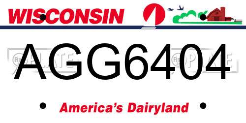 AGG6404 Wisconsin License Plate