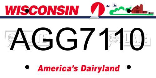AGG7110 Wisconsin License Plate