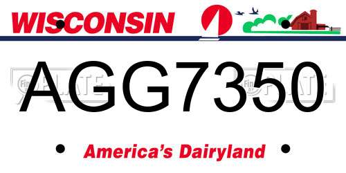 AGG7350 Wisconsin License Plate