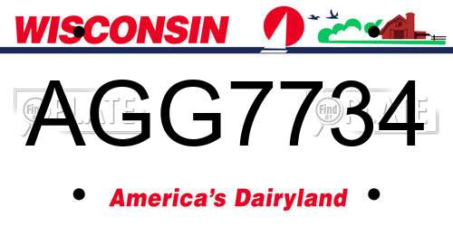 AGG7734 Wisconsin License Plate