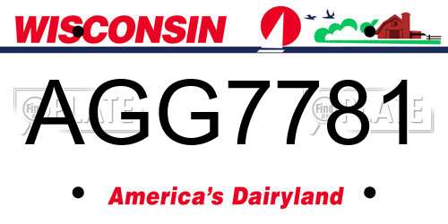 AGG7781 Wisconsin License Plate