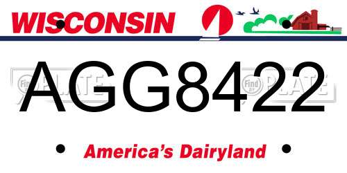 AGG8422 Wisconsin License Plate
