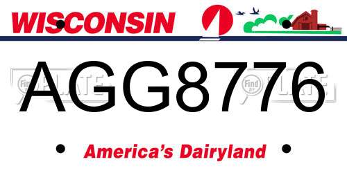 AGG8776 Wisconsin License Plate