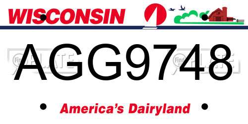 AGG9748 Wisconsin License Plate