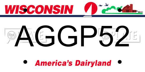 AGGP52 Wisconsin License Plate