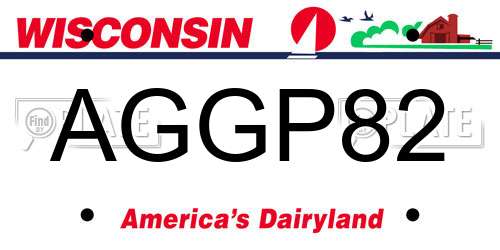 AGGP82 Wisconsin License Plate