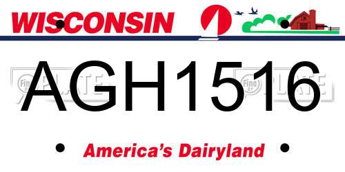 AGH1516 Wisconsin License Plate