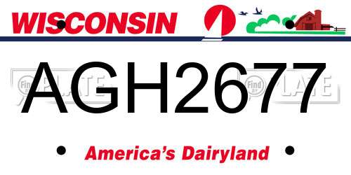AGH2677 Wisconsin License Plate