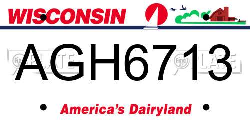 AGH6713 Wisconsin License Plate