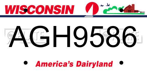 AGH9586 Wisconsin License Plate