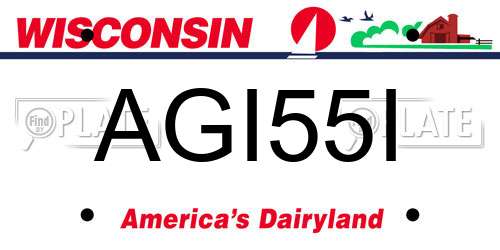 AGI55I Wisconsin License Plate