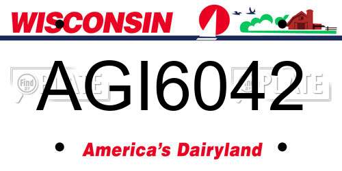 AGI6042 Wisconsin License Plate