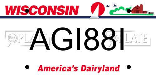 AGI88I Wisconsin License Plate