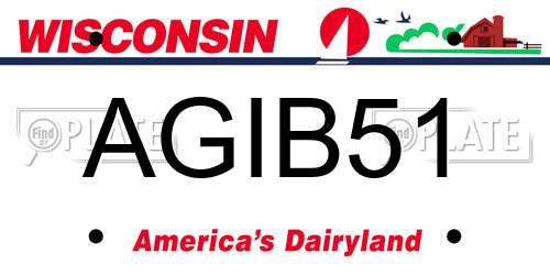 AGIB51 Wisconsin License Plate