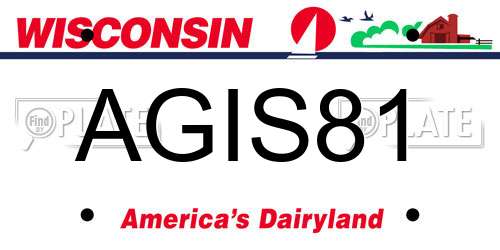 AGIS81 Wisconsin License Plate