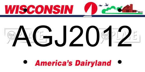 AGJ2012 Wisconsin License Plate
