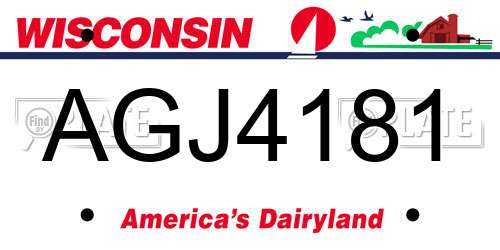 AGJ4181 Wisconsin License Plate