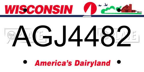 AGJ4482 Wisconsin License Plate