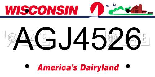 AGJ4526 Wisconsin License Plate