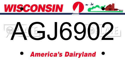AGJ6902 Wisconsin License Plate