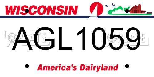 AGL1059 Wisconsin License Plate