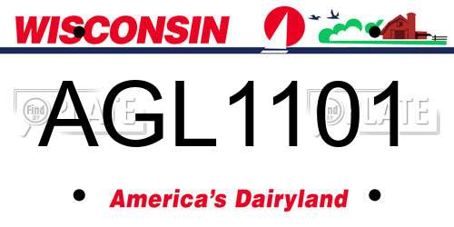 AGL1101 Wisconsin License Plate