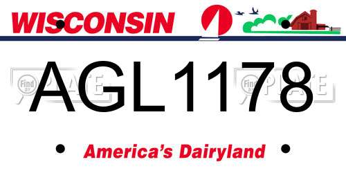 AGL1178 Wisconsin License Plate
