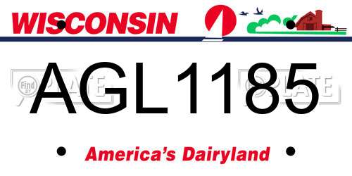 AGL1185 Wisconsin License Plate