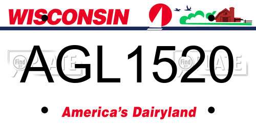 AGL1520 Wisconsin License Plate