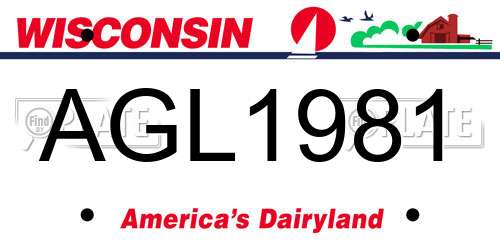 AGL1981 Wisconsin License Plate