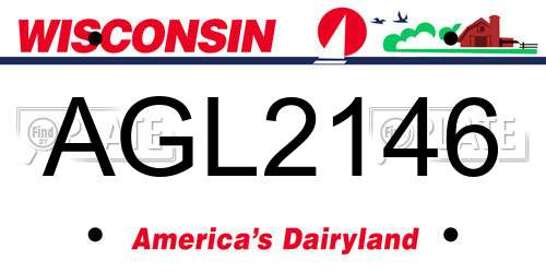 AGL2146 Wisconsin License Plate